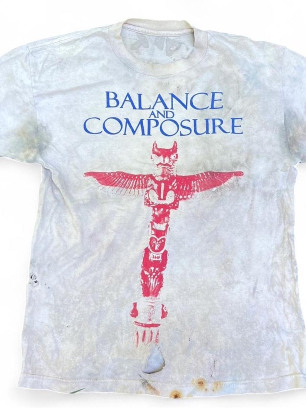 Thrashed Balance and
Composure T-Shirt Grunge Emo Band Tee Distressed Size Large